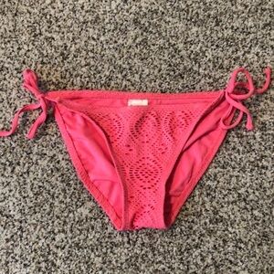 Neon pink crochet pattern bikini bottom